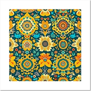 African Floral Pattern Posters and Art